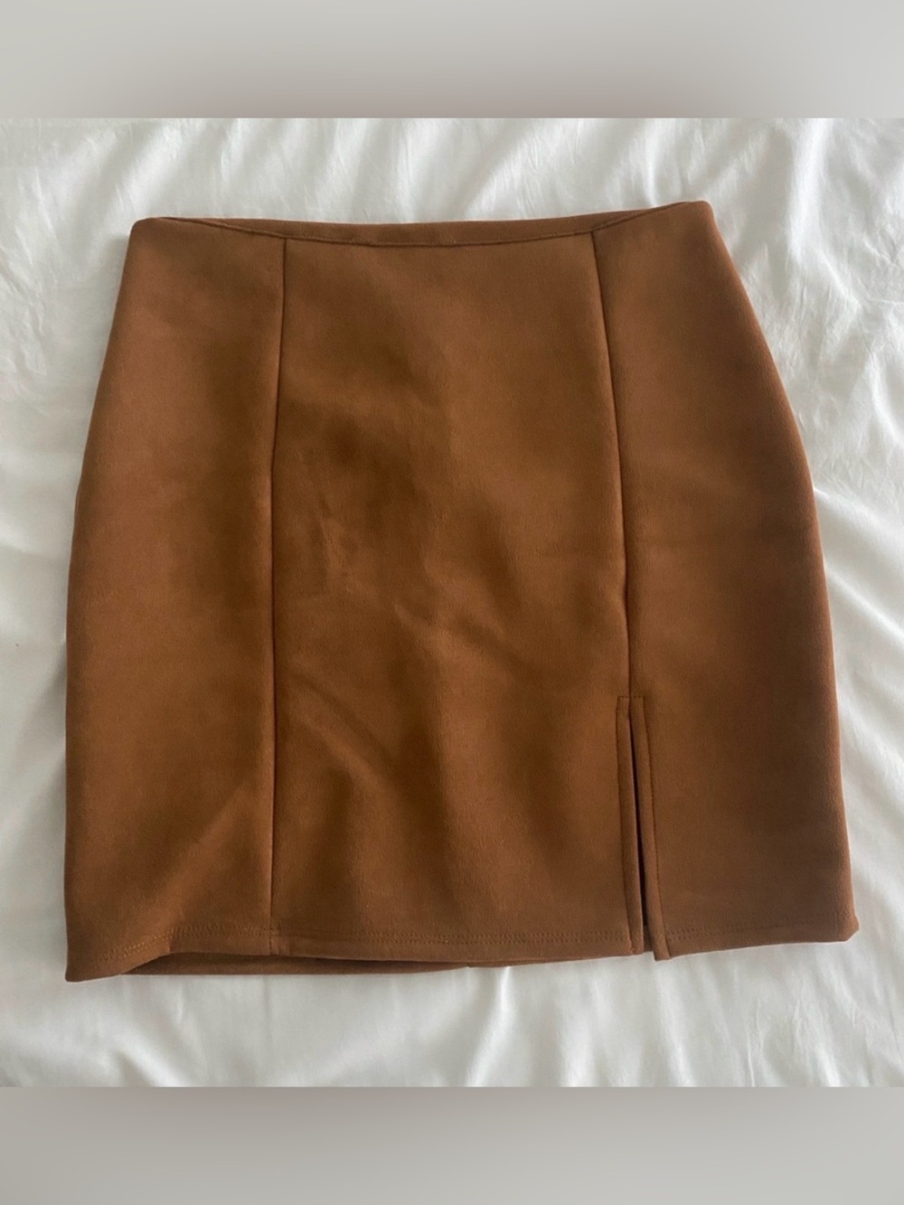 Windsor Classic Brown Faux Suede Mini Skirt NWOT Sz S